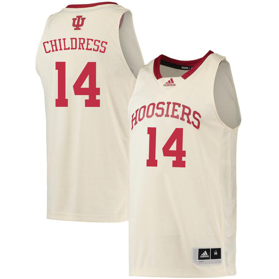 Men #14 Nathan Childress Indiana Hoosiers College Basketball Jerseys Sale-Cream